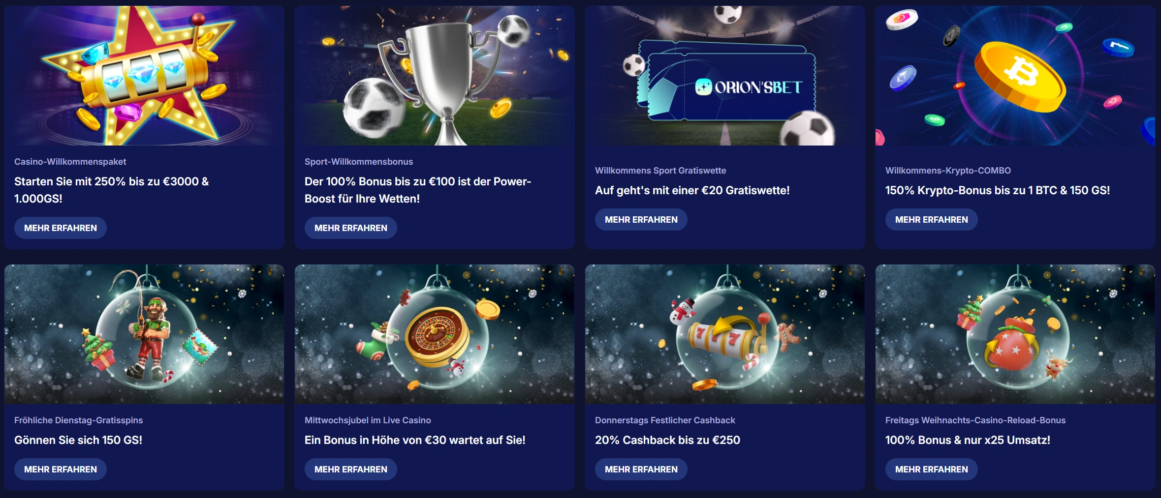 Orionsbet Casino Bonuses & Promotions